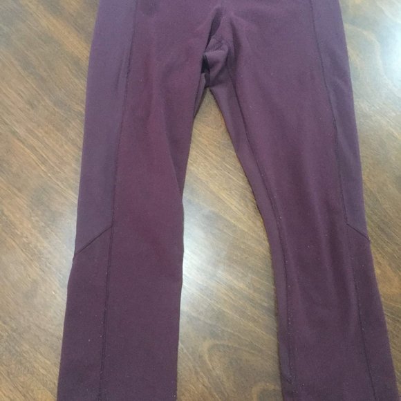Burgundy Lululemon Cropped Leggings - Picture 2 of 3